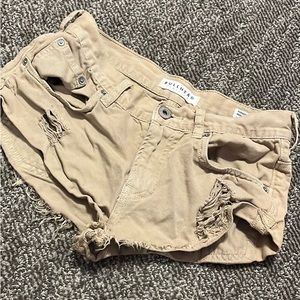 khaki jean shorts